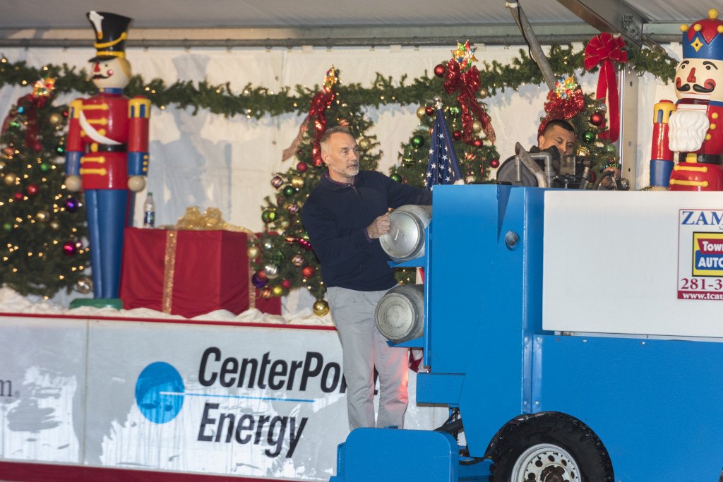 Bret Strong rides the Zamboni at the 2015 The Woodlands Ice Rink opening party. 