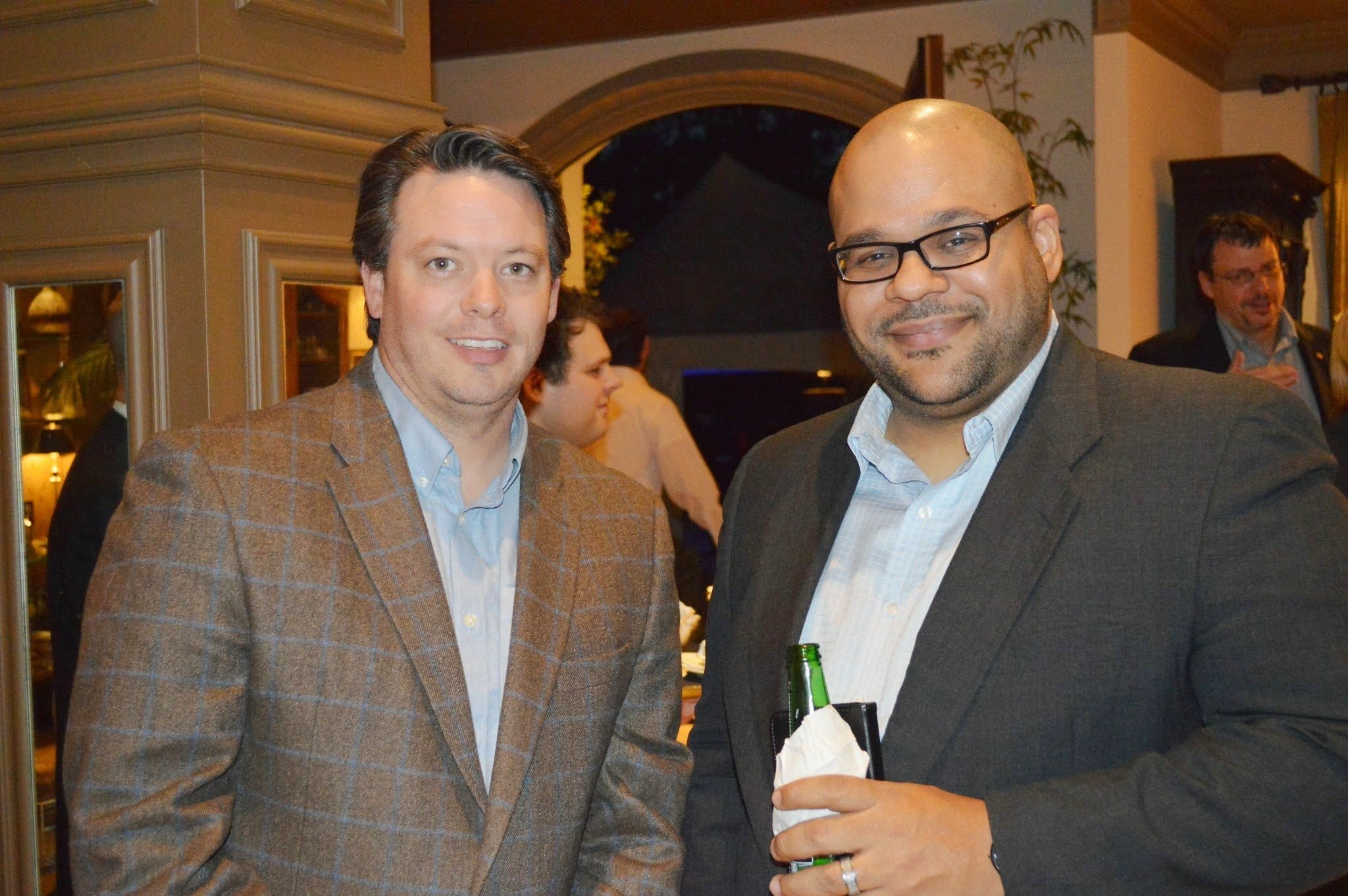Pictured at the VIP event is Eric Thiergood (right) with guest Marc Berry of BOI Consulting