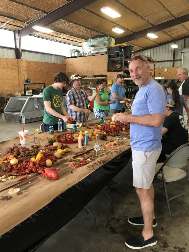 Bret Strong and Royce Lanning at Terra Oilfield Service's Crawfish boil.